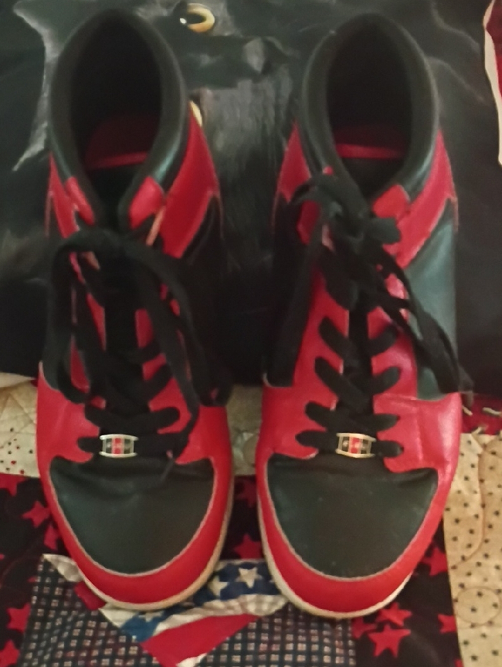 Fubu Red and Black Lace-Up Sneakers